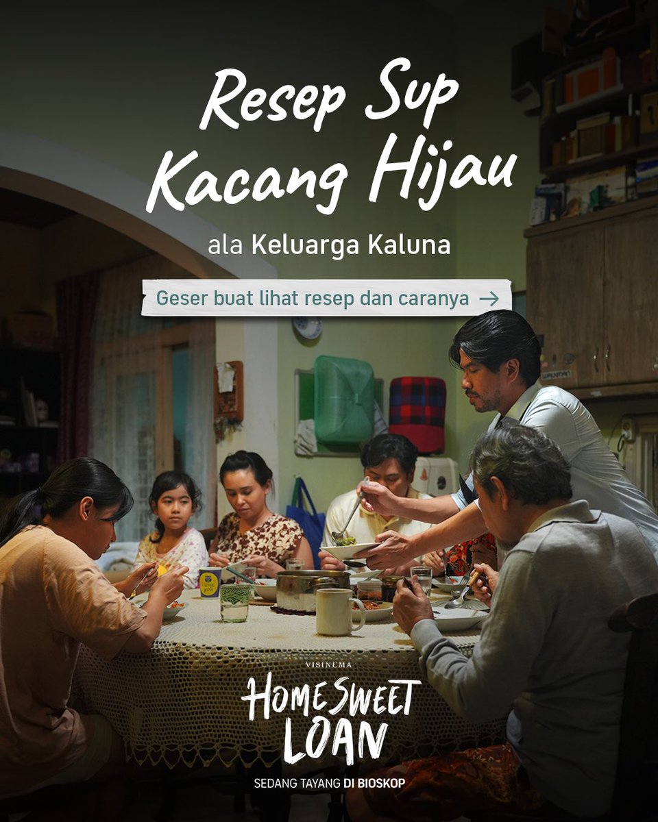 VisinemaID's tweet photo. Hayo, siapa yang ngidam sama sup kacang hijau abis nonton Home Sweet Loan? 

Cek reply buat liat resepnya 👇🏻 https://t.co/VAVq2DX5J0