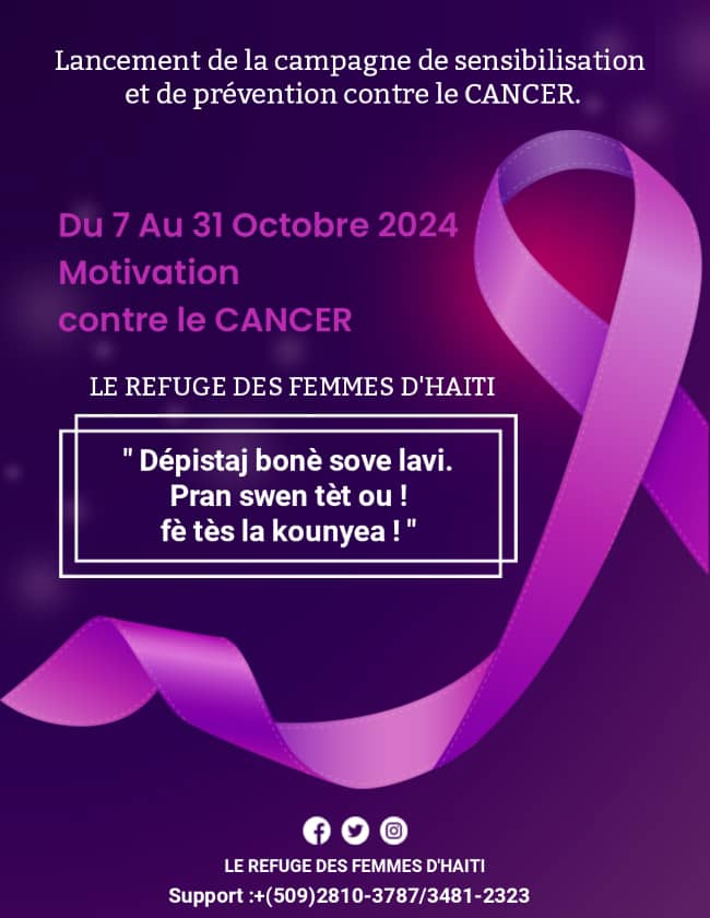 RefugeRef's tweet image. Depistaj bonè sove lavi. Pran swen tèt ou, fè tès la kounyea.

@ONUFemmesHaiti,@OnusidaHaiti , @UNICEF,@UN,@undphaiti, @ConilleGarry, @antonioguterres , @CARICOMorg, @OEA_oficial , @BINUH_UN,@RTVCHAITI , @metropoleHT,@nouvelliste, @TICKETmaghaiti,@tripotaylakay, @osezlefeminisme