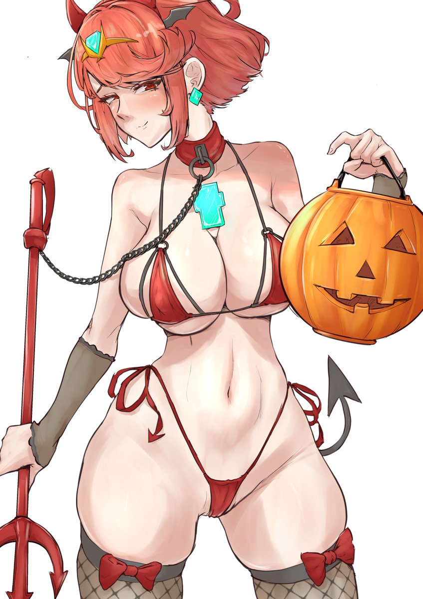 Pyra Halloween Devil. #XenobladeChronicles2 #Xenoblade2 #animegirl #waifuanime #waifu #ゼノブレイド２