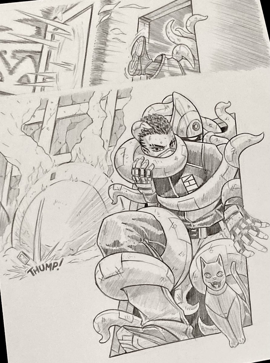 Made some more solid progress on Shado’s escape/rescue. #shadoboxxer #torocomics #indiecomic #handdrawn