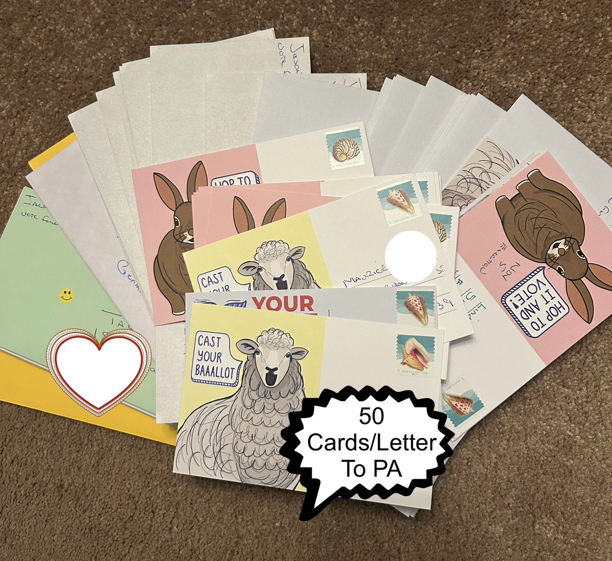 johnnylannoye's tweet photo. Here’s 50 more #PostcardsToVoters and #LettersToVoters in PA. It’s all about #GOTV 📫🌊🇺🇸
#BlueWave #bluewave2024 #DoSomething #voteForward https://t.co/GsJnyxabF4
