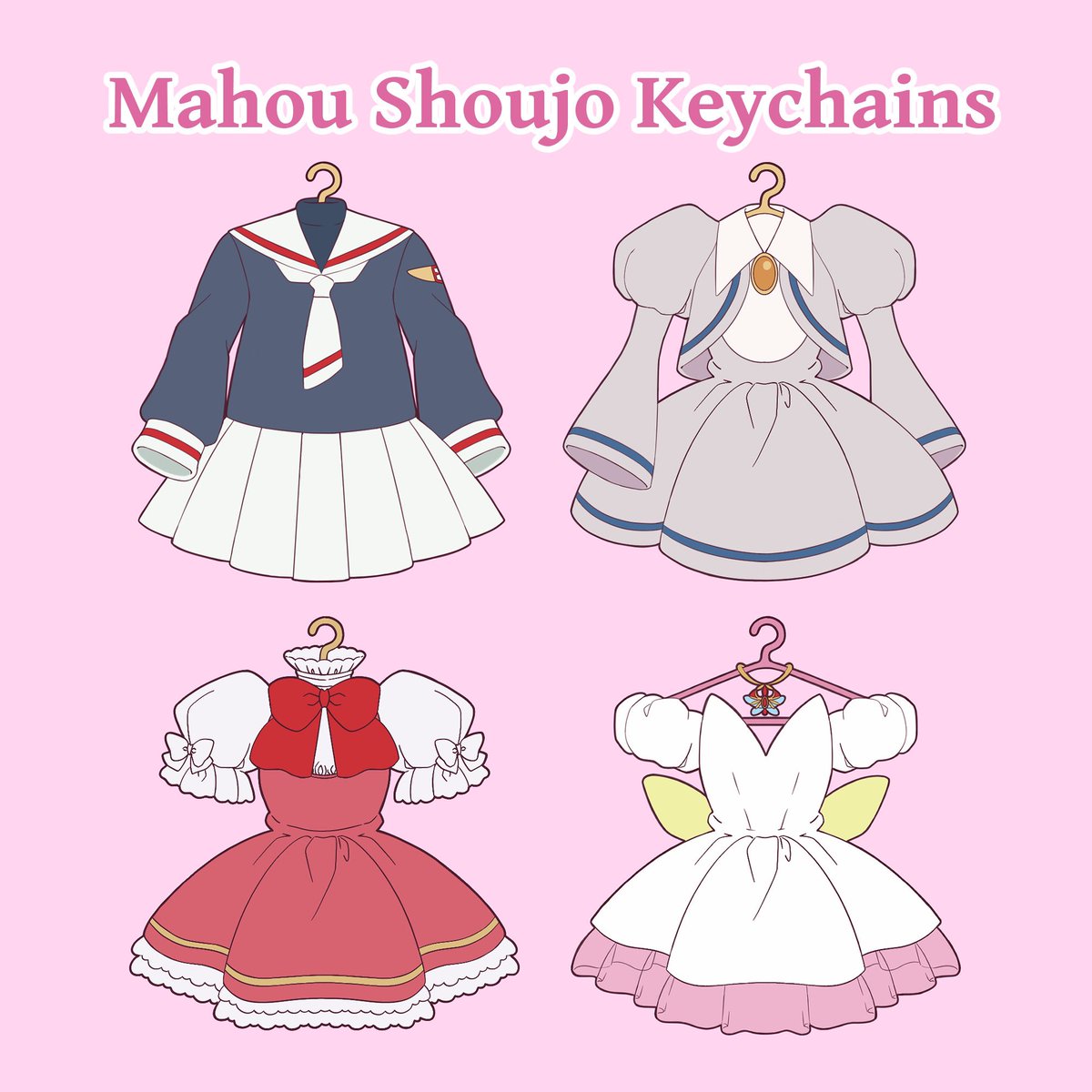 candiirabbitart's tweet photo. Working on next keychain designs. Doing some magical girls and jfashion💖

#illust #anime #mahoushoujo https://t.co/c3B5faZ2OV