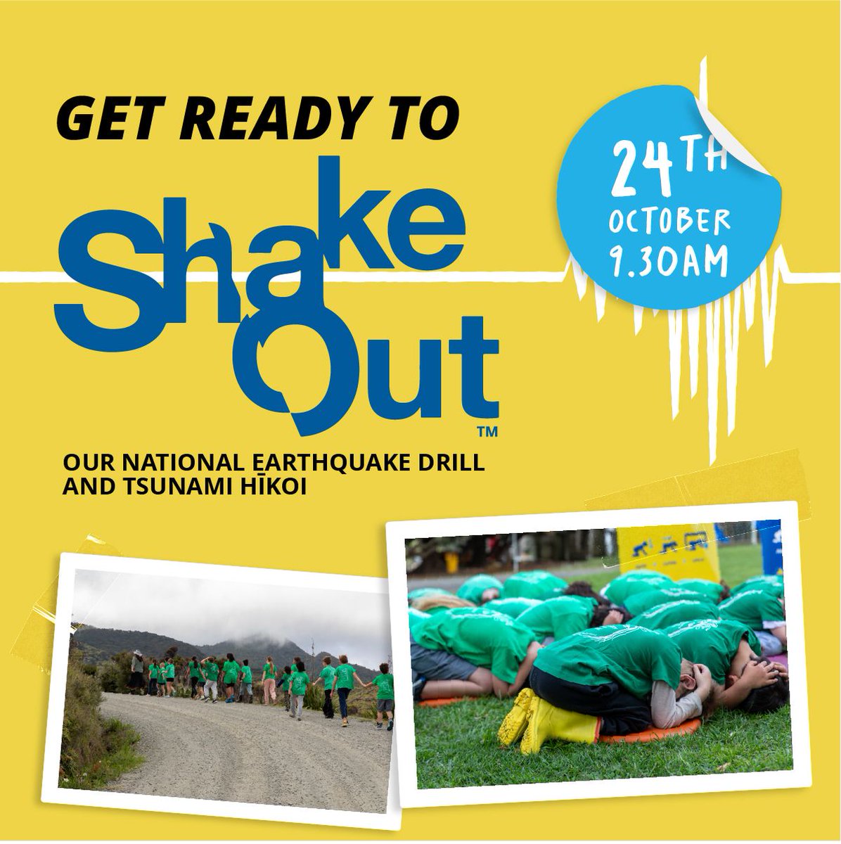 Te Hiranga Rū QuakeCoRE (@quakecore) on Twitter photo ✍️ Have you registered for the upcoming New Zealand ShakeOut Whakahaumaru Aotearoa?
ShakeOut is the <a href="/NZcivildefence/">National Emergency Management Agency</a> national earthquake drill and tsunami hīkoi taking place on Thursday, 24 October at 9.30am.
For more information and to register: buff.ly/4807Kti ✍️ Have you registered for the upcoming New Zealand ShakeOut Whakahaumaru Aotearoa?
ShakeOut is the <a href="/NZcivildefence/">National Emergency Management Agency</a> national earthquake drill and tsunami hīkoi taking place on Thursday, 24 October at 9.30am.
For more information and to register: buff.ly/4807Kti