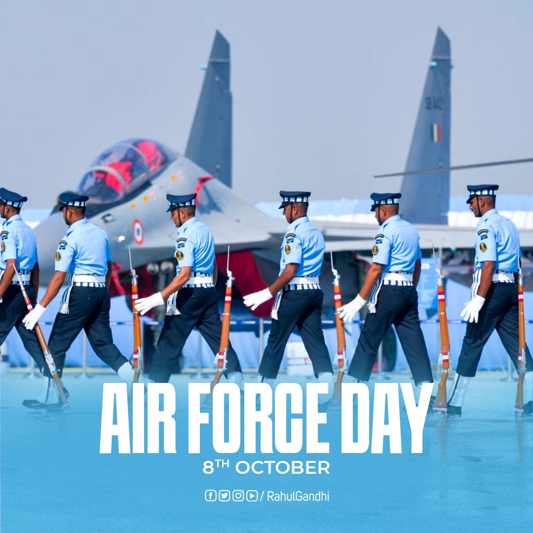 On Air Force Day, my heartfelt respect to the brave men and women of the Indian Air Force.

Your unwavering dedication keeps our skies safe and our spirits high. We are forever indebted to your selfless service and sacrifices. 

Jai Hind 🇮🇳