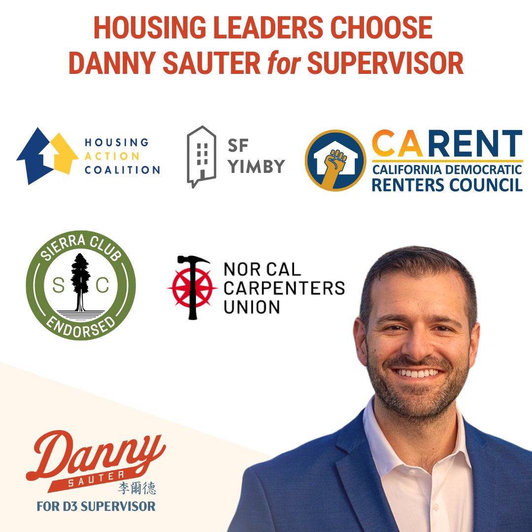 I'm proud of my deep support from leading housing organizations, from the Sierra Club to <a href="/SFyimby/">SF YIMBY</a> to the CA Democratic Renters Council. 

San Francisco is in a housing crisis, and I will lead on the work needed to build more homes and protect renters.