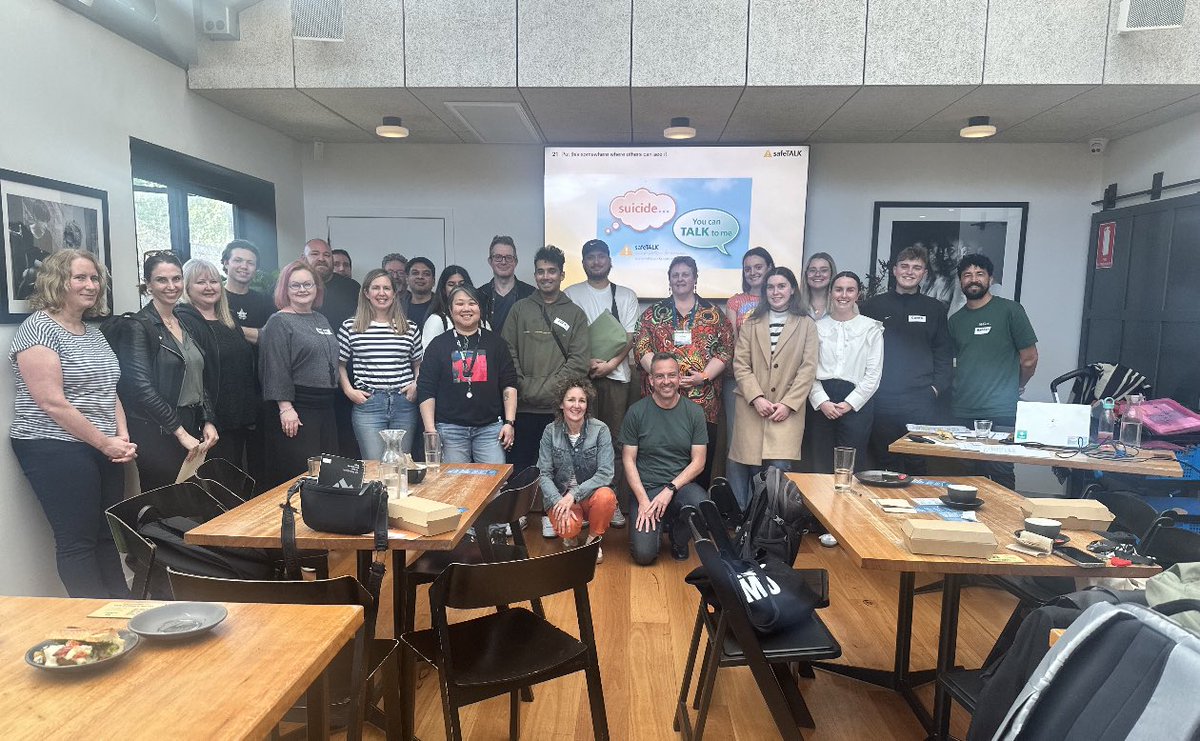 Thank you to the team at <a href="/MovemberAUS/">Movember Australia</a> for learning suicide prevention skills through the <a href="/LivingWorksAus/">LivingWorks Australia</a> safeTALK training. Two great workshops recently with another one to come later this week #safeTALK #menshealth #suicideprevention