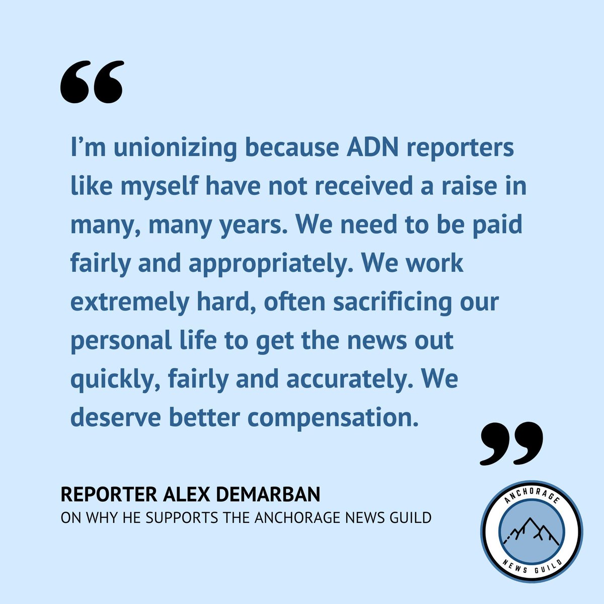 ancnewsguild's tweet image. ADN employees are dedicated and work hard at the jobs we love. We’re unionizing to have a greater say in what our work lives look like. #ADNunited