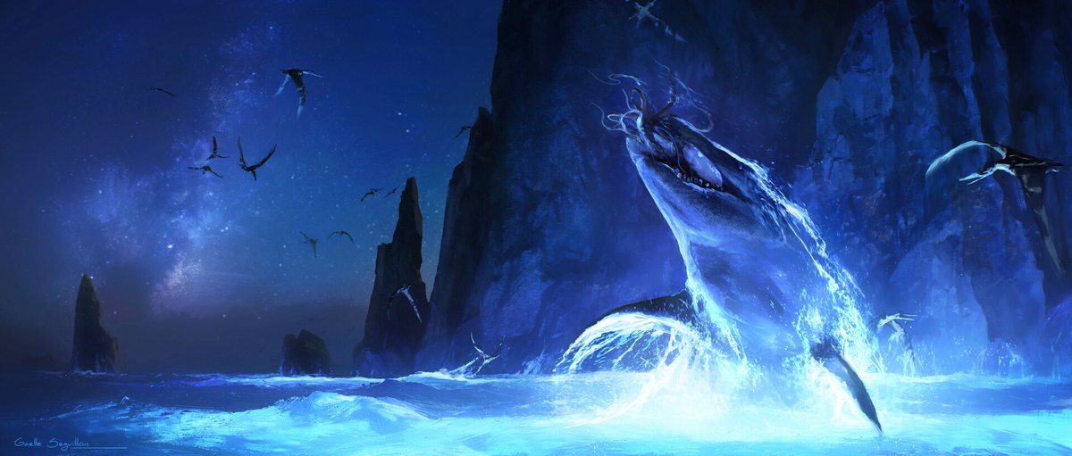 raftingzalmoxes's tweet photo. NEW #PrehistoricPlanet CONCEPT ART BY GAËLLE SEGUILLON REVEALED!
Deleted scene from S01E01, featuring pterosaurs and a Globidens preying on bioluminescent ammonites.
https://t.co/f7g2xm1tu2 https://t.co/wZ2og5LUiM