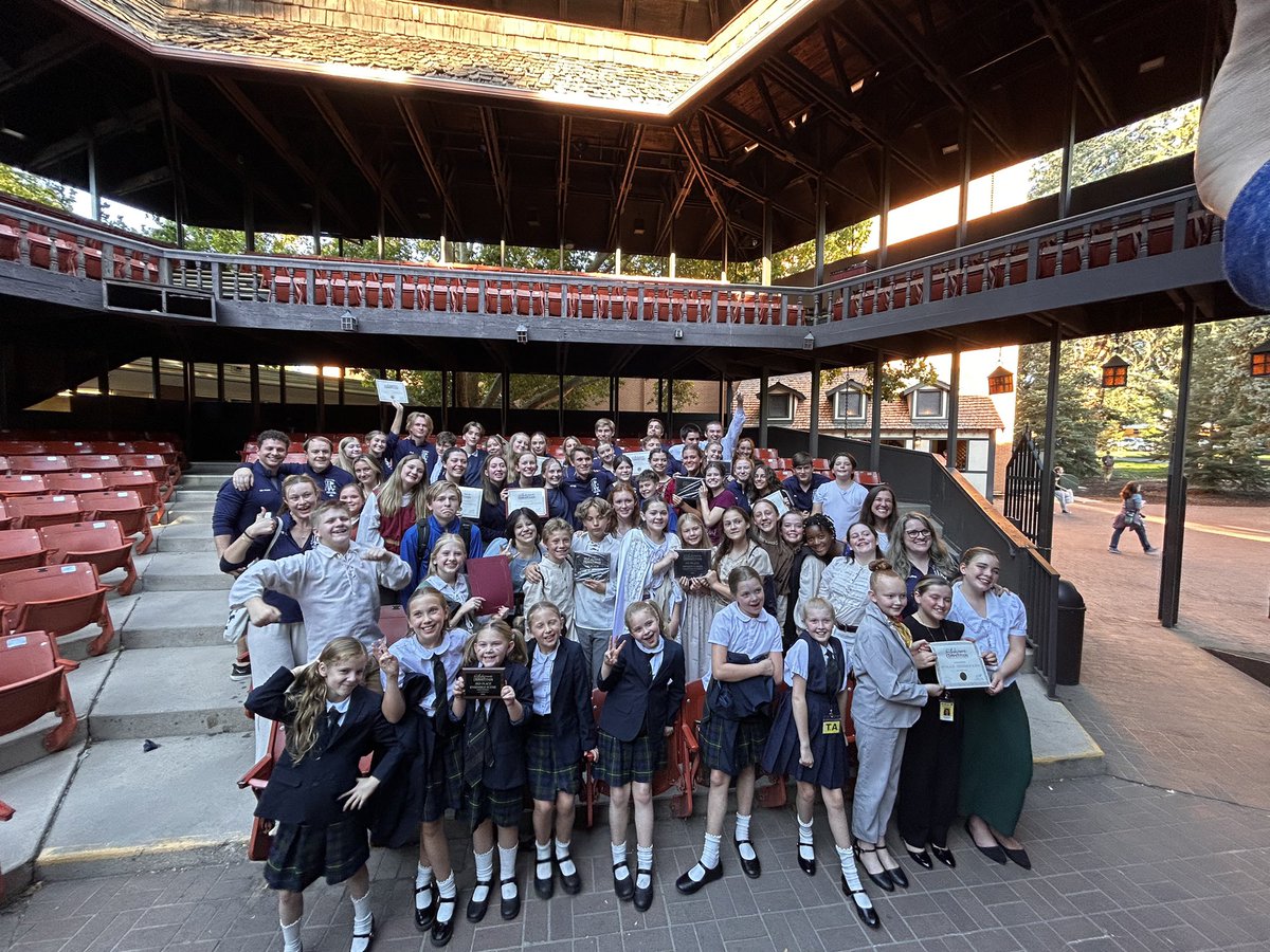 LiahonaPrep's tweet photo. Congratulations to our Shakespeare team bringing home gold!!!! Our High School AND Jr High teams both won Sweepstakes AND placed 1st for Ensemble scenes!! Our Elementary team got 3rd for their Ensemble scene too! Congrats to everyone who put so much work into this competition! https://t.co/f8JRKPZWvN