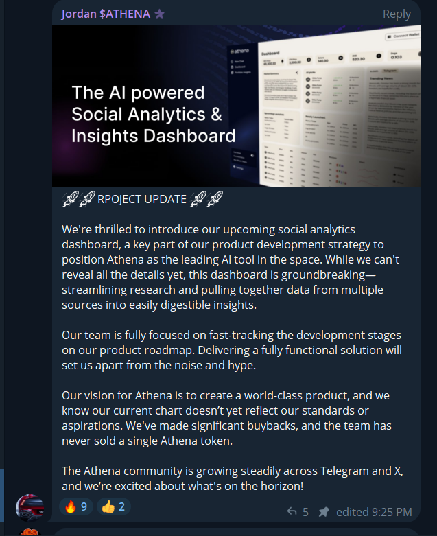 LuisBui๐ธ (@luis_bui228) on Twitter photo $ATHENA real-time custom ChatGPT bot for crypto.
Solid team. Strong community support.
Huge update coming โ social analytics dashboard.
It's a hidden gem with a market cap of just $35k.
#AI <a href="/athena_chatbot/">Athena Finance AI</a> $ATHENA real-time custom ChatGPT bot for crypto.
Solid team. Strong community support.
Huge update coming โ social analytics dashboard.
It's a hidden gem with a market cap of just $35k.
#AI <a href="/athena_chatbot/">Athena Finance AI</a>