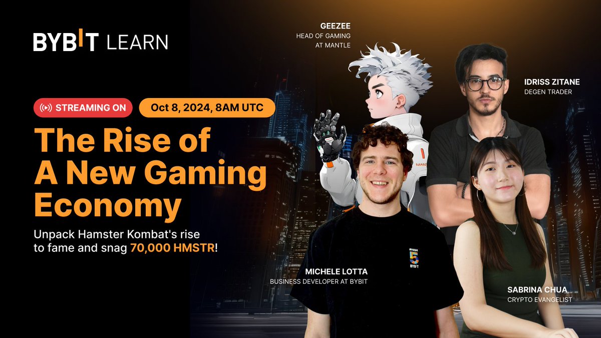 Bybit_Learn's tweet image. 🚀  Don’t miss our livestream later at 8AM UTC, where we’ll plunge into the world of #HamsterKombat! We&apos;ll cover everything from gameplay secrets to community insights. Join us for a journey into one of the hottest games!

#LearnWithBybit

Tune in here: i.bybit.com/1abDeFAs