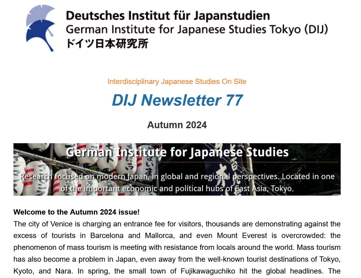 DIJ Tokyo (@dij_tokyo) on Twitter photo Check out the autumn issue of our #DIJNewsletter for all the latest information on our research <a href="/DolfNeuhaus/">D.-A. Neuhaus 🇺🇦</a>, publications <a href="/CJ_jrnl/">Contemporary Japan</a> <a href="/barbGhawaii/">Barbara Holthus</a> <a href="/SpodenCelia/">Celia Spoden</a> <a href="/HaraldKuemmerle/">Harald Kümmerle</a>, events <a href="/DWIH_Tokyo/">DWIH_Tokyo</a>, our team <a href="/hohendanner/">Michel Hohendanner</a> <a href="/bjorn_becker1/">Björn Becker</a> & Catchword. Full issue dijtokyo.org/publication/di… Check out the autumn issue of our #DIJNewsletter for all the latest information on our research <a href="/DolfNeuhaus/">D.-A. Neuhaus 🇺🇦</a>, publications <a href="/CJ_jrnl/">Contemporary Japan</a> <a href="/barbGhawaii/">Barbara Holthus</a> <a href="/SpodenCelia/">Celia Spoden</a> <a href="/HaraldKuemmerle/">Harald Kümmerle</a>, events <a href="/DWIH_Tokyo/">DWIH_Tokyo</a>, our team <a href="/hohendanner/">Michel Hohendanner</a> <a href="/bjorn_becker1/">Björn Becker</a> & Catchword. Full issue dijtokyo.org/publication/di…