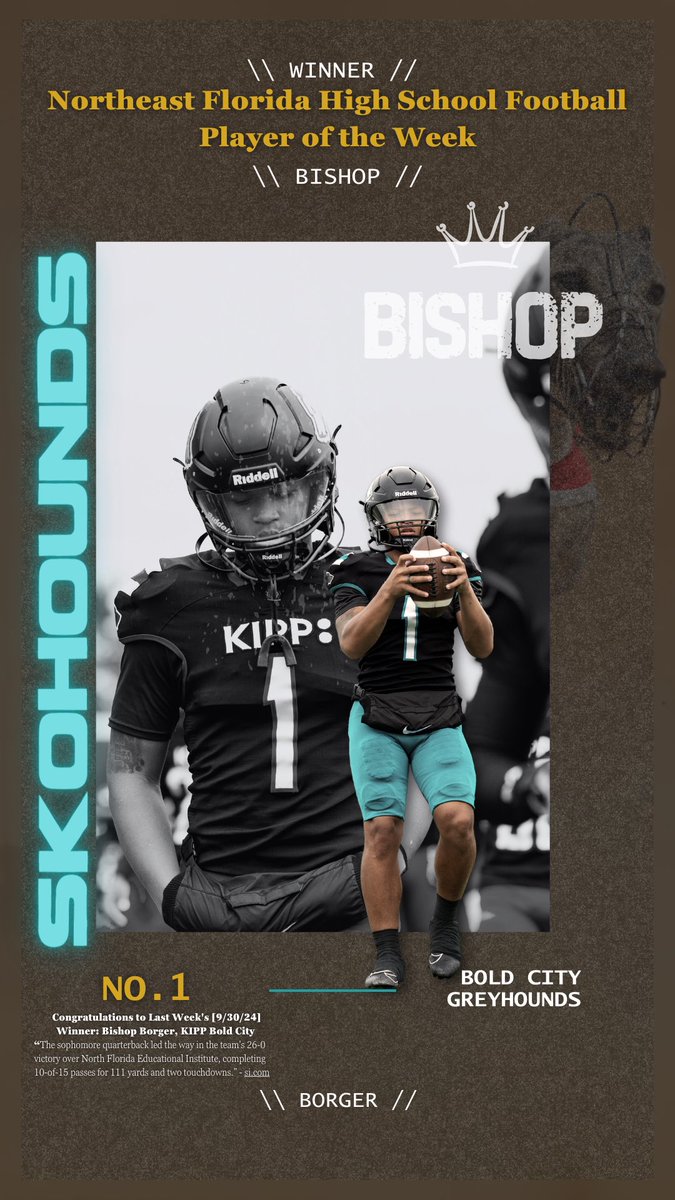 thedoctorjordan's tweet image. si.com | Northeast Florida High School Football | Player of the Week [9/30/24] Winner | #SKOHOUNDS