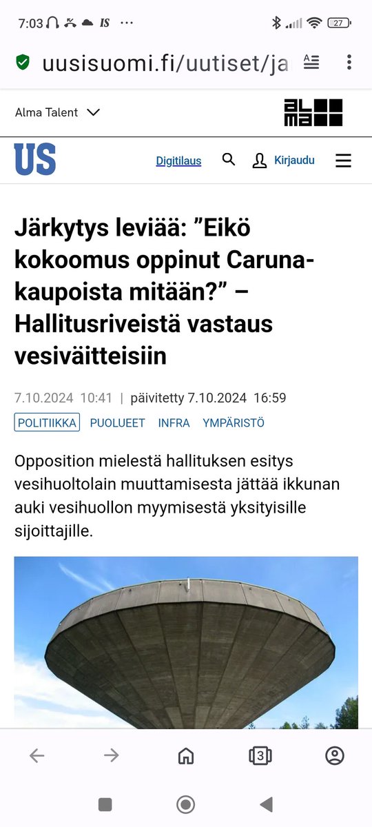 Aikooko hallitus todella myydä vedenkin? Siltä näyttää. Ennemmin tai vähän myöhemmin.