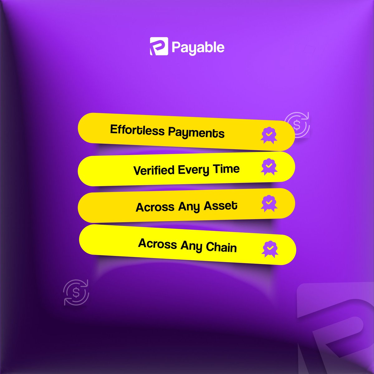 ThePayable's tweet photo. Payable tackles major DeFi challenges by offering a trustless payroll system, automating recurring payments, and providing flexible token options on Solana. With smart contracts, it ensures secure and transparent transactions without intermediaries for freelancers and businesses. https://t.co/96QwGvppE0