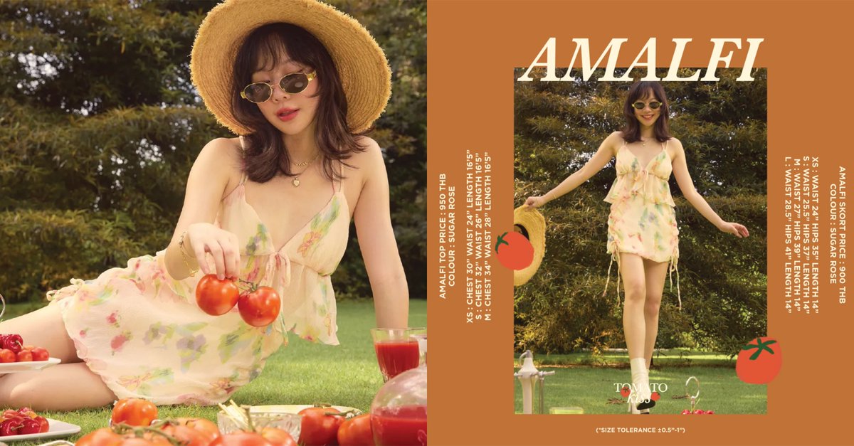 PalangPlus's tweet photo. Lookbooklookbook - Amalfi Top Sugar Rose 🍓 เสื้อสายเดี่ยวลายดอกไม้หวานๆใส่แล้วดูละมุนนน💛