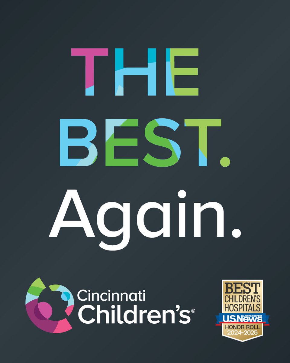 Prasath Lab CCHMC (@prasathlab) on Twitter photo 📢 <a href="/CincyChildrens/">Cincinnati Children's</a> has once again been named to U.S. News & World Report’s Best Children’s Hospitals Honor Roll. Out of 108 pediatric hospitals, only 10 are selected as the top hospitals and listed on the 2024-25 Honor Roll! 📢 <a href="/CincyChildrens/">Cincinnati Children's</a> has once again been named to U.S. News & World Report’s Best Children’s Hospitals Honor Roll. Out of 108 pediatric hospitals, only 10 are selected as the top hospitals and listed on the 2024-25 Honor Roll!
