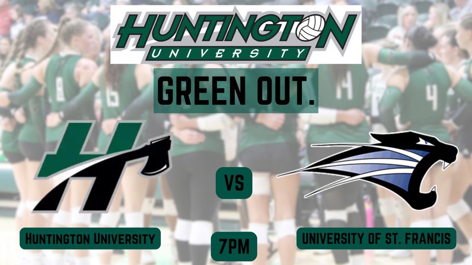We’d love to see you in the Forest TOMORROW as we kick off second round of conference play! First serve is at 7PM vs. Saint Francis! 🏐 WEAR GREEN. 💚