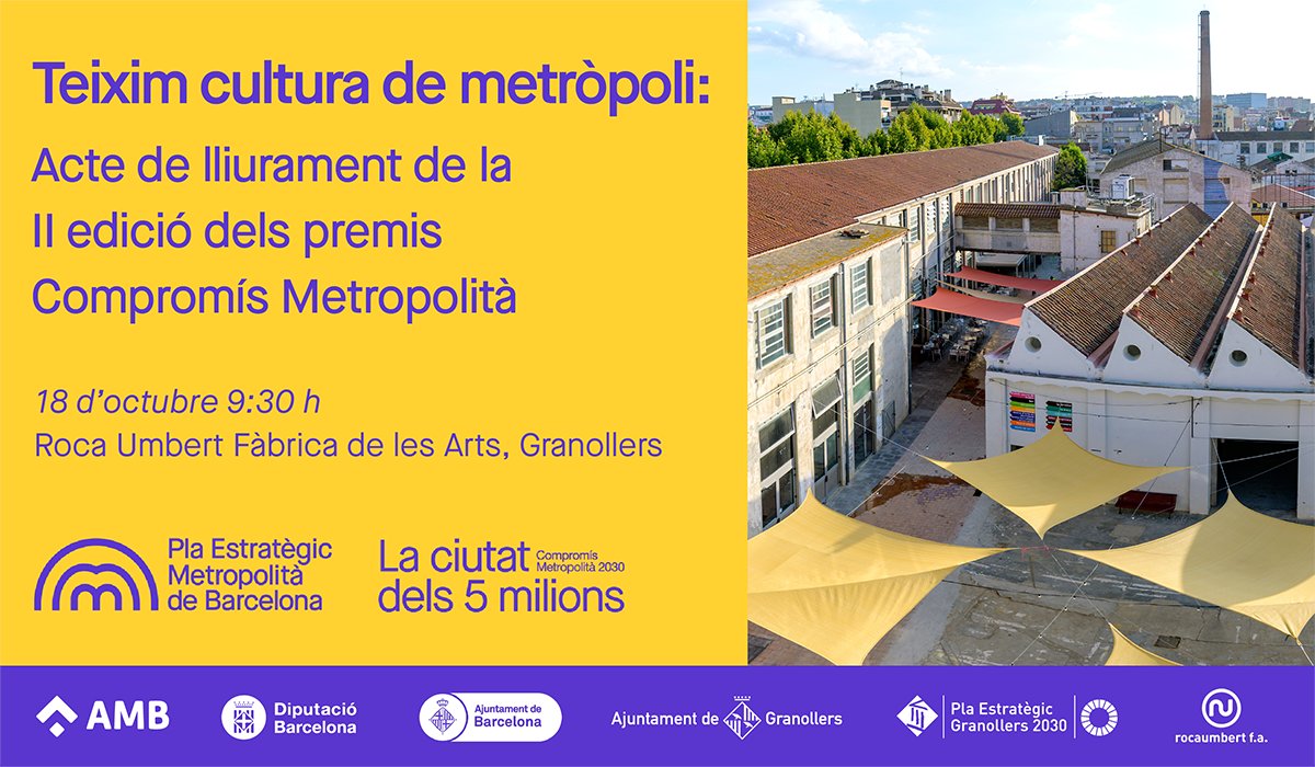 Pla Estratègic Metropolità de Barcelona (PEMB) (@pembarcelona) on Twitter photo <a href="/4DHealthCenter/">4DHealth</a> <a href="/TerraPagesa/">Terra Pagesa</a> <a href="/uniopagesos/">Unió de Pagesos</a> <a href="/bcn_ajuntament/">Ajuntament de Barcelona</a> <a href="/amtu_cat/">AMTU</a> <a href="/diba/">Diputació de Barcelona</a> <a href="/ajigualada/">Ajuntament Igualada</a> <a href="/CSSIgualada/">Consorci Sociosanitari d'Igualada (CSSI)</a> <a href="/estelabo/">Oriol Estela Barnet</a> <a href="/jaumecollboni/">Jaume Collboni</a> <a href="/janetsanz/">Janet Sanz 🍉</a> <a href="/csapg_/">Consorci Sanitari Alt Penedès-Garraf</a> <a href="/Hospitaligd/">Hospital Universitari d'Igualada</a> <a href="/campusigualada/">Campus Universitari Igualada-UdL</a> <a href="/salutcat/">Salut</a> <a href="/BlanquernaFCS/">Blanquerna FCS</a> <a href="/AECScatalonia/">AECS</a> <a href="/ConsorciCSI/">Consorci Sanitari Integral</a> <a href="/innovacio_csi/">Innovació. Consorci Sanitari Integral</a> <a href="/jovespagesos/">Joves Unió de Pagesos</a> <a href="/AccioClimaDIBA/">Acció Climàtica de la Diputació de Barcelona</a> <a href="/SocioEconAMB/">Àrea de Desenvolupament Social i Econòmic de l'AMB</a> <a href="/agriculturacat/">Agricultura</a> <a href="/CCPAE/">ccpae</a> <a href="/BCN_Comerc/">Barcelona Comerç</a> <a href="/sostAMB/">AMB Sostenibilitat</a> <a href="/BCNSmartRural/">BCN Smart Rural</a> <a href="/GiulioKdona/">Giulio Kdona</a> <a href="/gastroteca/">Gastroteca</a> <a href="/MobiliCAT/">MobiliCAT</a> <a href="/Mobilitat_AMB/">Mobilitat AMB</a> <a href="/SomMobBcn/">Som Mobilitat Barcelona</a> <a href="/BCN_Mobilitat/">Barcelona Mobilitat</a> <a href="/ATMbcn/">Autoritat del Transport Metropolità</a> <a href="/atmlleida/">ATM Àrea de Lleida</a> <a href="/atmtarragona/">ATM Camp Tarragona</a> <a href="/juliaazpiroz/">Julia Azpiroz</a> <a href="/ObsMobilitatCat/">Observatori de la Mobilitat de Catalunya (OMC)</a> <a href="/SomMobilitat/">Som Mobilitat</a> Us esperem a l’acte d’entrega dels premis #CompromísMetropolità:
🗓️ Quan? 18/10
🕐 A les 9.30h
📍 On? <a href="/rocaumbertfa/">Roca Umbert Fàbrica de les Arts</a> ( <a href="/granollers/">Granollers</a>)
+ informació i inscripcions:
🔗bit.ly/4eoaTpz <a href="/4DHealthCenter/">4DHealth</a> <a href="/TerraPagesa/">Terra Pagesa</a> <a href="/uniopagesos/">Unió de Pagesos</a> <a href="/bcn_ajuntament/">Ajuntament de Barcelona</a> <a href="/amtu_cat/">AMTU</a> <a href="/diba/">Diputació de Barcelona</a> <a href="/ajigualada/">Ajuntament Igualada</a> <a href="/CSSIgualada/">Consorci Sociosanitari d'Igualada (CSSI)</a> <a href="/estelabo/">Oriol Estela Barnet</a> <a href="/jaumecollboni/">Jaume Collboni</a> <a href="/janetsanz/">Janet Sanz 🍉</a> <a href="/csapg_/">Consorci Sanitari Alt Penedès-Garraf</a> <a href="/Hospitaligd/">Hospital Universitari d'Igualada</a> <a href="/campusigualada/">Campus Universitari Igualada-UdL</a> <a href="/salutcat/">Salut</a> <a href="/BlanquernaFCS/">Blanquerna FCS</a> <a href="/AECScatalonia/">AECS</a> <a href="/ConsorciCSI/">Consorci Sanitari Integral</a> <a href="/innovacio_csi/">Innovació. Consorci Sanitari Integral</a> <a href="/jovespagesos/">Joves Unió de Pagesos</a> <a href="/AccioClimaDIBA/">Acció Climàtica de la Diputació de Barcelona</a> <a href="/SocioEconAMB/">Àrea de Desenvolupament Social i Econòmic de l'AMB</a> <a href="/agriculturacat/">Agricultura</a> <a href="/CCPAE/">ccpae</a> <a href="/BCN_Comerc/">Barcelona Comerç</a> <a href="/sostAMB/">AMB Sostenibilitat</a> <a href="/BCNSmartRural/">BCN Smart Rural</a> <a href="/GiulioKdona/">Giulio Kdona</a> <a href="/gastroteca/">Gastroteca</a> <a href="/MobiliCAT/">MobiliCAT</a> <a href="/Mobilitat_AMB/">Mobilitat AMB</a> <a href="/SomMobBcn/">Som Mobilitat Barcelona</a> <a href="/BCN_Mobilitat/">Barcelona Mobilitat</a> <a href="/ATMbcn/">Autoritat del Transport Metropolità</a> <a href="/atmlleida/">ATM Àrea de Lleida</a> <a href="/atmtarragona/">ATM Camp Tarragona</a> <a href="/juliaazpiroz/">Julia Azpiroz</a> <a href="/ObsMobilitatCat/">Observatori de la Mobilitat de Catalunya (OMC)</a> <a href="/SomMobilitat/">Som Mobilitat</a> Us esperem a l’acte d’entrega dels premis #CompromísMetropolità:
🗓️ Quan? 18/10
🕐 A les 9.30h
📍 On? <a href="/rocaumbertfa/">Roca Umbert Fàbrica de les Arts</a> ( <a href="/granollers/">Granollers</a>)
+ informació i inscripcions:
🔗bit.ly/4eoaTpz