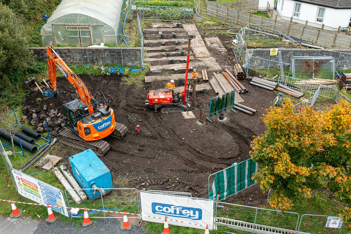 CoffeyGroup's tweet photo. @Coffeygroup conducting sewer line rehabilitation in Claremorris, Co. Mayo. We're installing 24 steel piles to support a damaged section, using low-vibration methods. This @irishwater project ensures long-term reliability of local wastewater infrastructure. #InfrastructureUpgrade https://t.co/uYQpbhPtqe
