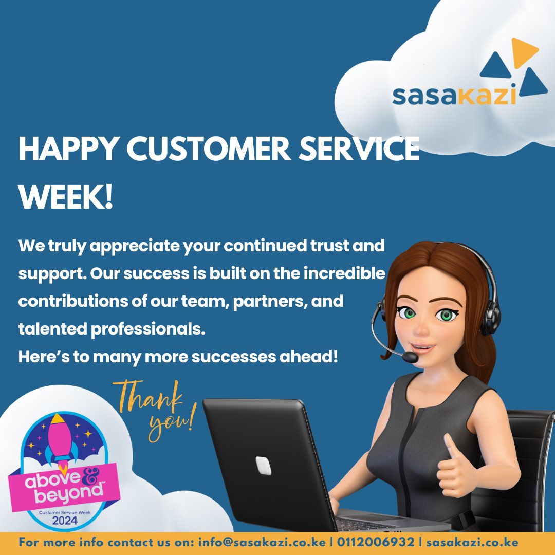 Celebrating Customer Service Week! 
Huge thanks to our fantastic team and the businesses we've partnered with. Your trust fuels our journey into the digital future! 
Here’s to innovation and collaboration! 🌐 
#CustomerServiceWeek2024