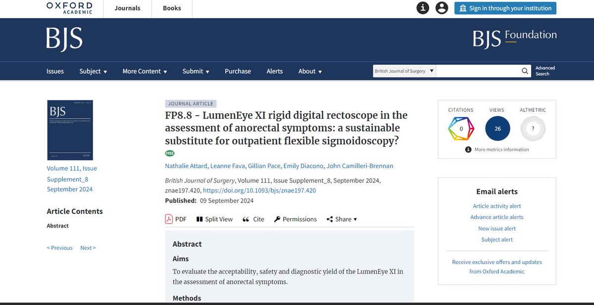 LumenEye X1 'offers a potential solution to helping to relieve the endoscopy burden and enable cost savings by reducing the number of outpatient flexible sigmoidoscopies'. academic.oup.com/bjs/article/11…