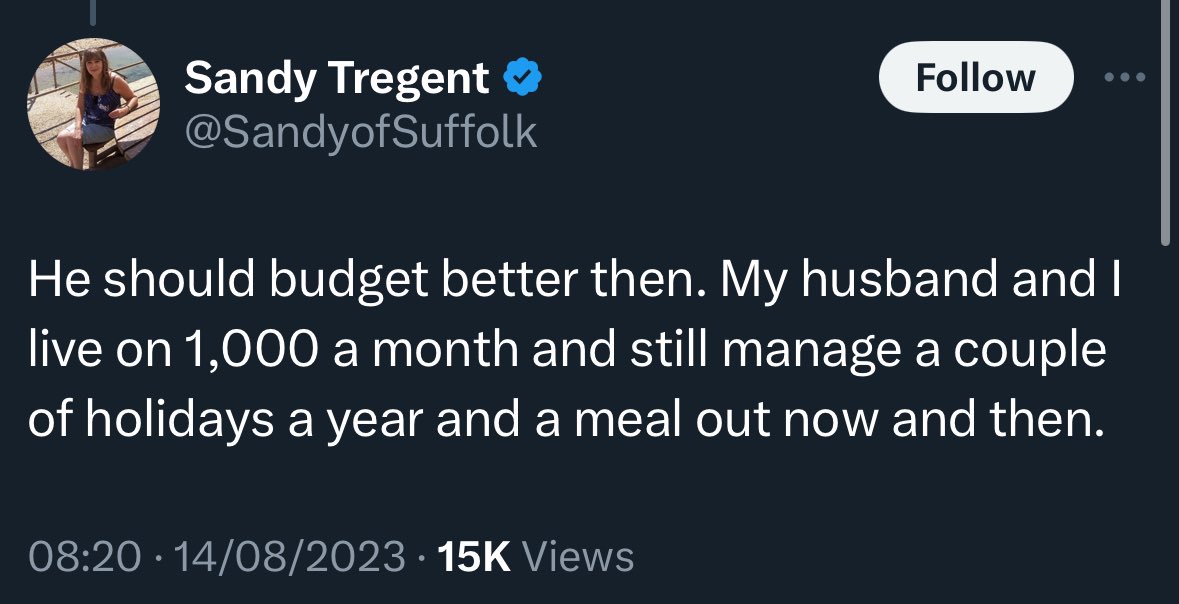samleeds113's tweet photo. @SandyofSuffolk ‘He should budget better then’ https://t.co/uqHm9ZIkRo