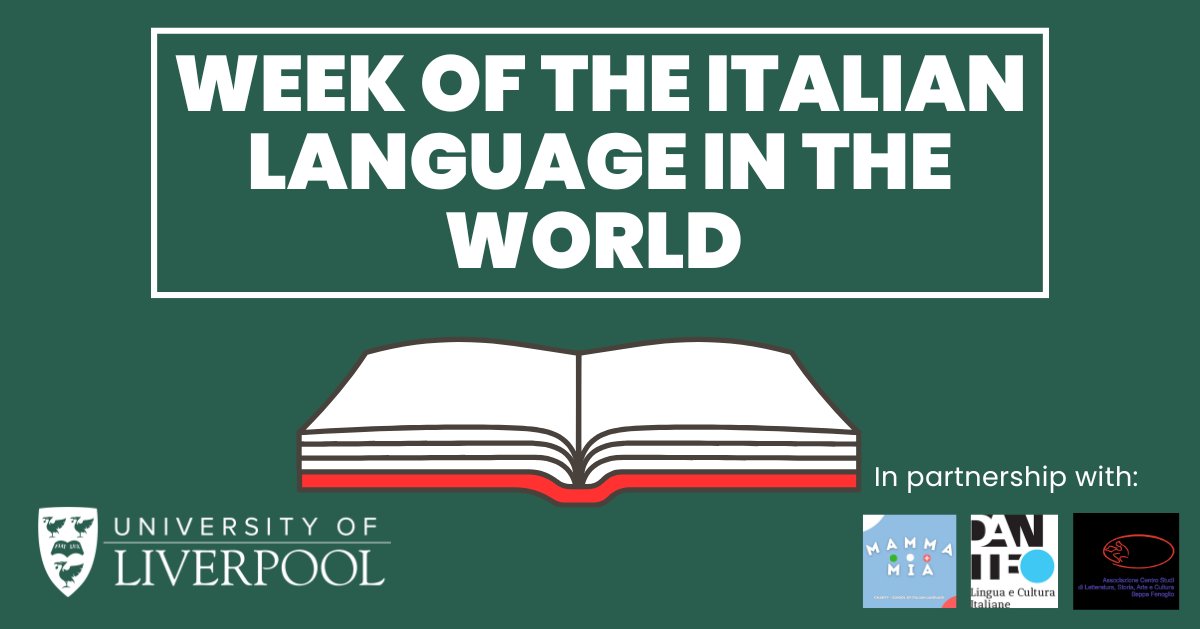 Look out for Italian Language and the world events n the 11-18th October! Link for the full programme: liverpool.ac.uk/languages-cult…