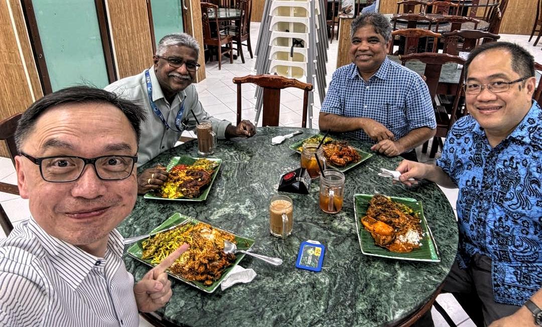 dr_dublin's tweet photo. Nice time today having lunch- "Nasi Kandar" with friends. 

Four Urologists. https://t.co/MqYwzyr6cM