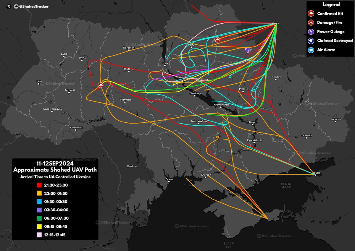Another night of deadly drones from 🇺🇳 Security Council Member 🇷🇺 attacking all over the independent and sovereign nation of 🇺🇦.