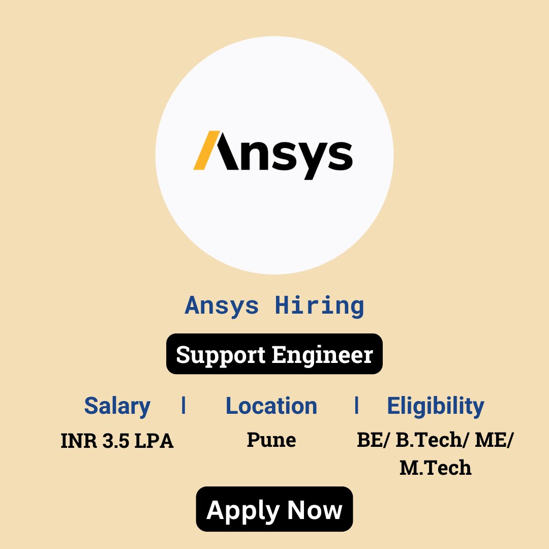 karthikpattadi's tweet image. 🔍 Ansys Off Campus Drive 2024 🔍

💼 Job Role: Technical Support Engineer

🔗 Apply Here: zurl.co/111m 

💬 Join Our WhatsApp Group: zurl.co/HzO9

#Ansys #OffCampusDrive2024 #TechnicalSupportEngineer #JobOpportunities