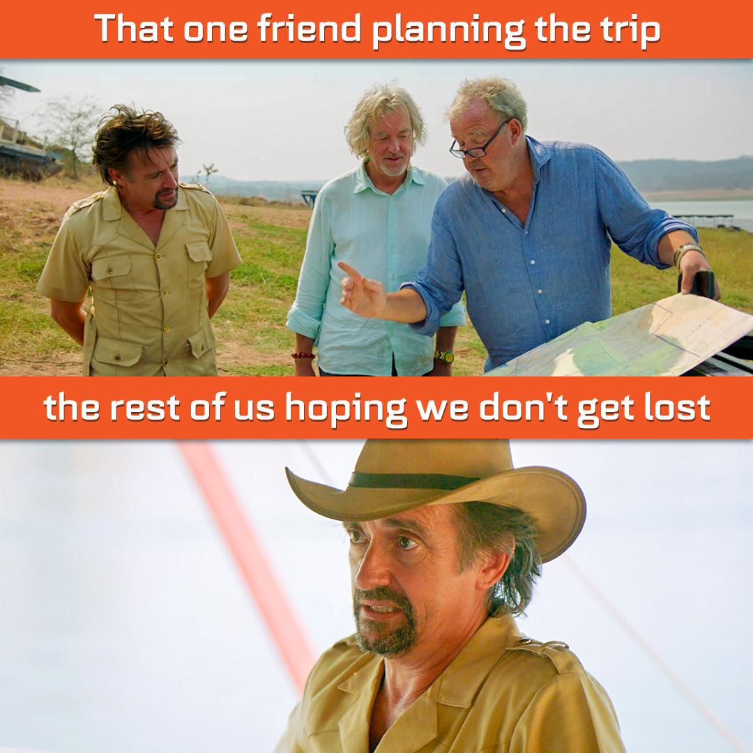 thegrandtour's tweet image. One plan, many doubts 🤔 #TGTOneForTheRoad #TheGrandTour #JeremyClarkson #RichardHammond #JamesMay