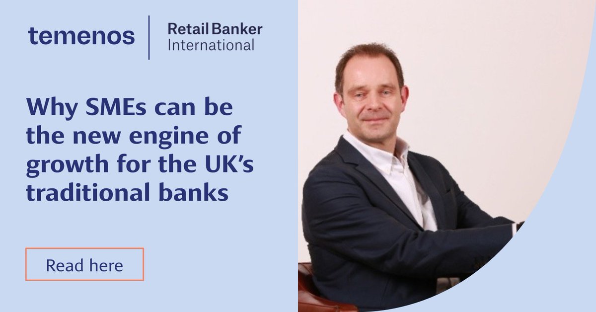 Temenos (@temenos) on Twitter photo Did you know that UK high street banks increased their #lending to SMEs by 15% from Q4 2023 to Q1 2024?
Read the article by Robert Wint, to learn why traditional banks should be encouraged to better serve SMEs and compete with newer financial institutions: retailbankerinternational.com/comment/why-sm… Did you know that UK high street banks increased their #lending to SMEs by 15% from Q4 2023 to Q1 2024?
Read the article by Robert Wint, to learn why traditional banks should be encouraged to better serve SMEs and compete with newer financial institutions: retailbankerinternational.com/comment/why-sm…