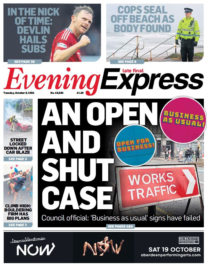 Today's front page of the <a href="/EveningExpress/">Evening Express</a> . 📰

Aberdeen City Council are redoing their "open for business" campaign to make it "BIG AND BOLD" - as senior officials admit the one they launched in May "hasn't worked".

pressandjournal.co.uk/fp/news/aberde…
