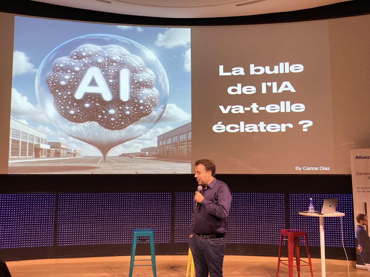 C’est parti pour la conférence « La bulle de l’IA va-t-elle éclater ? » avec <a href="/CarlosDiaz/">Carlos Diaz</a> et le #Social Club d’<a href="/allianzfrance/">Allianz France</a> #allianzers