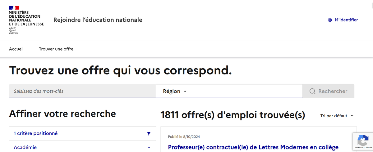 SVenetitay's tweet photo. Nous sommes le 8/10, il y a 1811 petites annonces de recrutement pour le 2d degré sur le site du ministère. Plus que la veille de la rentrée. Pas une priorité ? Mais ça suppose de parler budget 2025, salaires, au-delà des phrases creuses.  
(Non ce tweet ne sera pas copié 3 fois) https://t.co/xxJWaLOJ5t