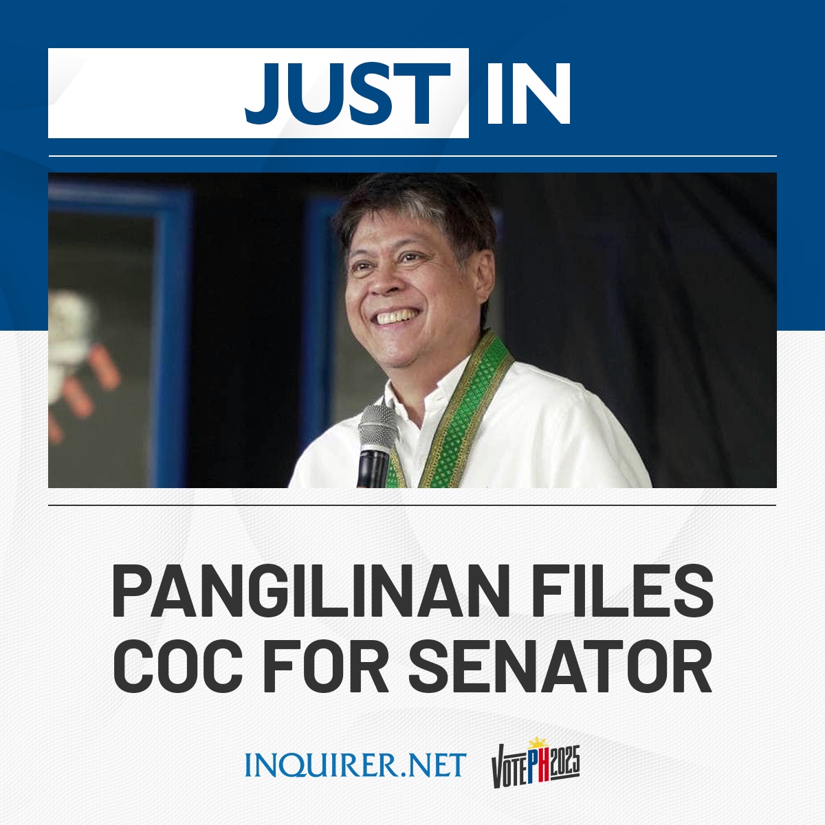 inquirerdotnet's tweet photo. JUST IN: Former Senator Kiko Pangilinan files his certificate of candidacy as he eyes comeback in the 2025 polls. #VotePH

Follow https://t.co/EDjVS4ZXKk's election coverage at https://t.co/Glu6KrujSI. https://t.co/5K1Z8u6dw3