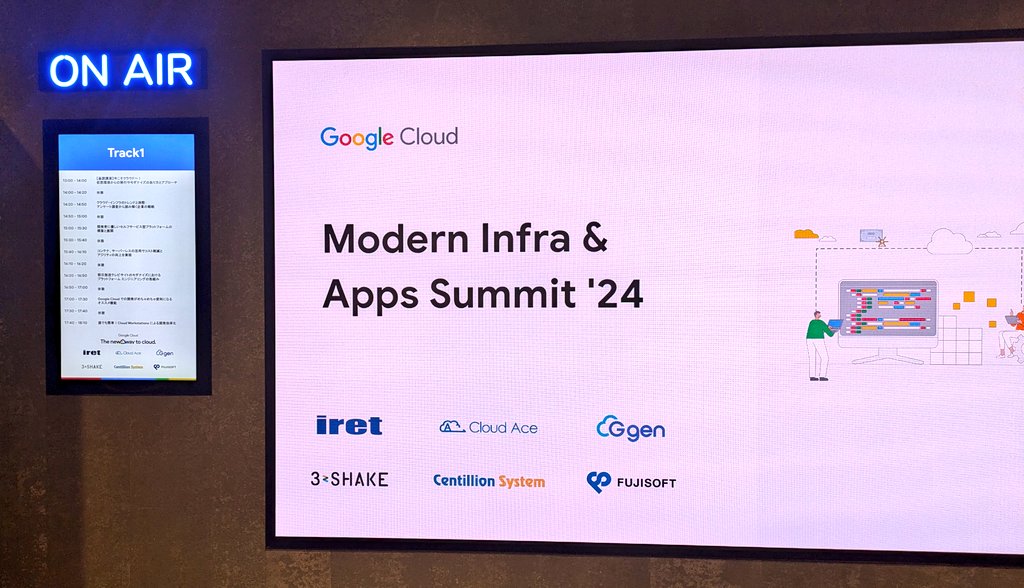 __shirokanikama's tweet photo. Modern Infra & Apps Summit 24🌛
17時からは武井さんも登壇します📣
気になる Session たくさん
https://t.co/UEXJMHAjqy
#gc_mod https://t.co/8gMXdn5jFg