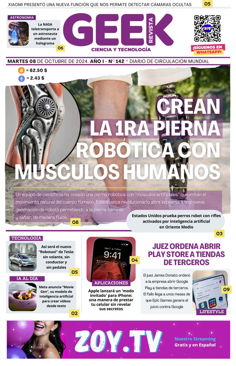 ZoyMilton's tweet photo. Familiaaa
¡Buenos días! 🤓

Te presentamos la #PORTADA de hoy #Martes #8deOct

#Noticias de #Ciencia y #Tecnología

Somos tu "Revista Geek". 
¡Atrévete a descubrir!

Más noticias en:

Whatsapp: https://t.co/boykH24m1O

Telegram: https://t.co/9QgncTWpdt https://t.co/shYQzUlqzF