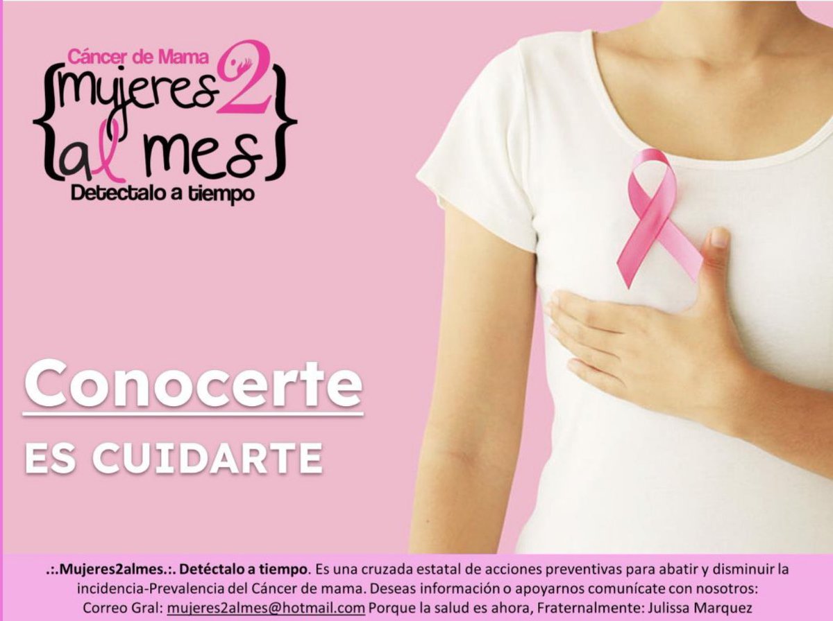 Julissamm10's tweet photo. ¡Pasa la voz! 🗣️‼️ Conocerte es cuidarte 🙋🏻‍♀️💓
La detección temprana del cáncer de mama mejora la supervivencia, disminuye la morbilidad y reduce el costo de la atención si se diagnostica con prontitud y se trata eficazmente.
#Cancerdemama #Prevencion #UAS https://t.co/5VqFbbDtQz