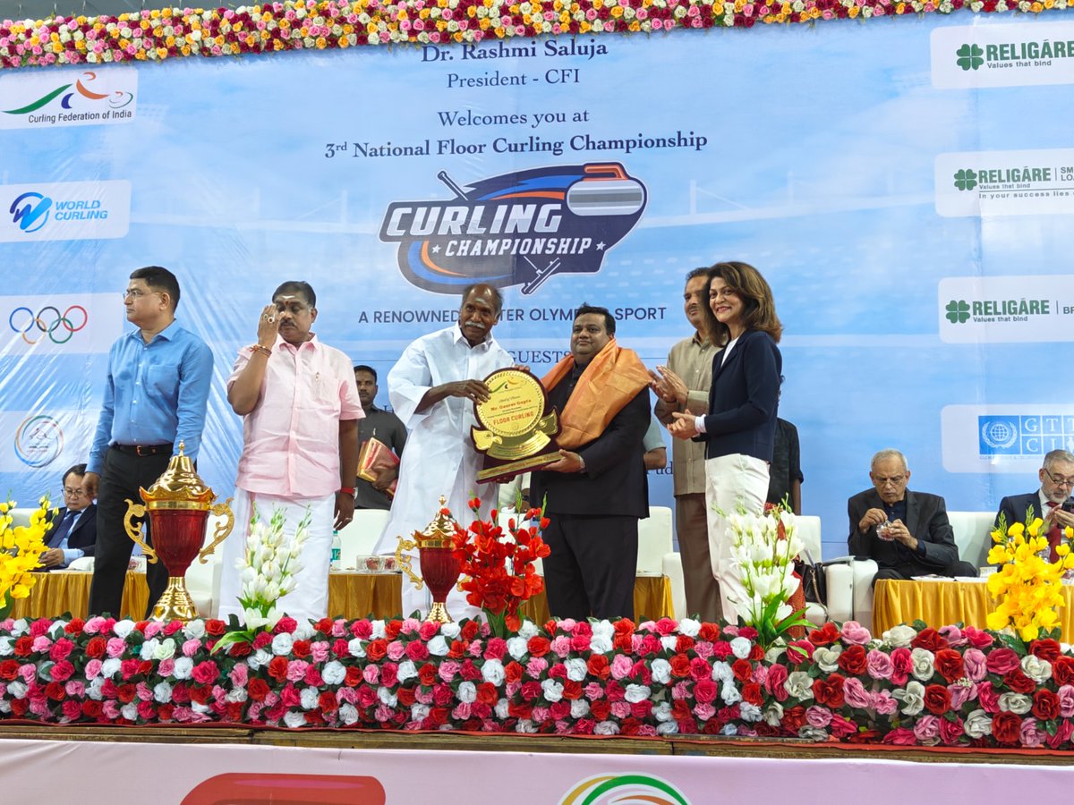 The 3rd National Floor Curling Championship concludes with a successful Closing Ceremony on October 4th at Rajiv Gandhi Indoor Stadium, Puducherry, graced by Chief Guest Shri N. Rangaswamy and esteemed international dignitaries. 🏒️👏
#gttci #curling #winterolympic <a href="/Religare_REL/">Religare Enterprises</a>