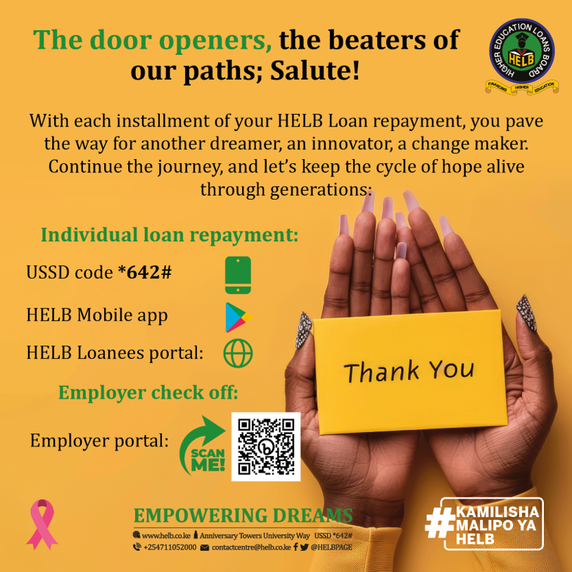 HELBpage's tweet image. You may already know the joy of ‘confirmed batch payment’ but let’s introduce you to the joy behind the joy: the ‘Payment Received’ when you make your HELB Loan repayments. For the chain of joy that you kindle with each installment, thank you!