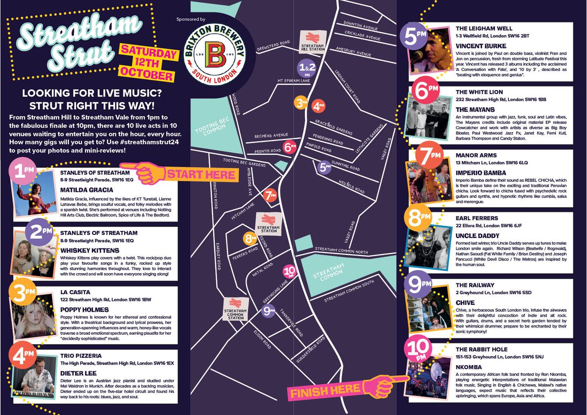 mailchi.mp/a1698abfb695/v… the Streatham Strut again this Saturday! 
- It's a Great Cultural Day Out, or Early starting Pub Crawl  depending on how you look at it. 
We're doing our Set at The Leigham Well 5PM - Looking Forward to seeing you there! :-) #Streatham #StreathamStrut