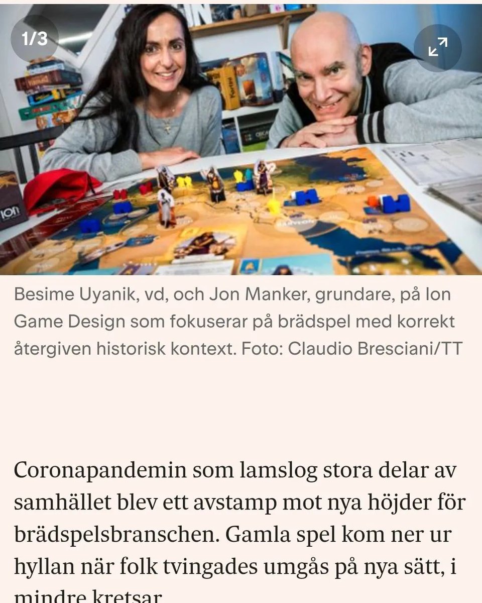 IonGameDesign's tweet image. Boardgames are kool, we keep telling the world. And the world has listened! Our CEO and game designer Besime Uyanik is featured in Svenska Dagbladet Näringsliv - an article about the power of boardgames in the aftermath of Covid and the impact of the Essen Spiel expo.