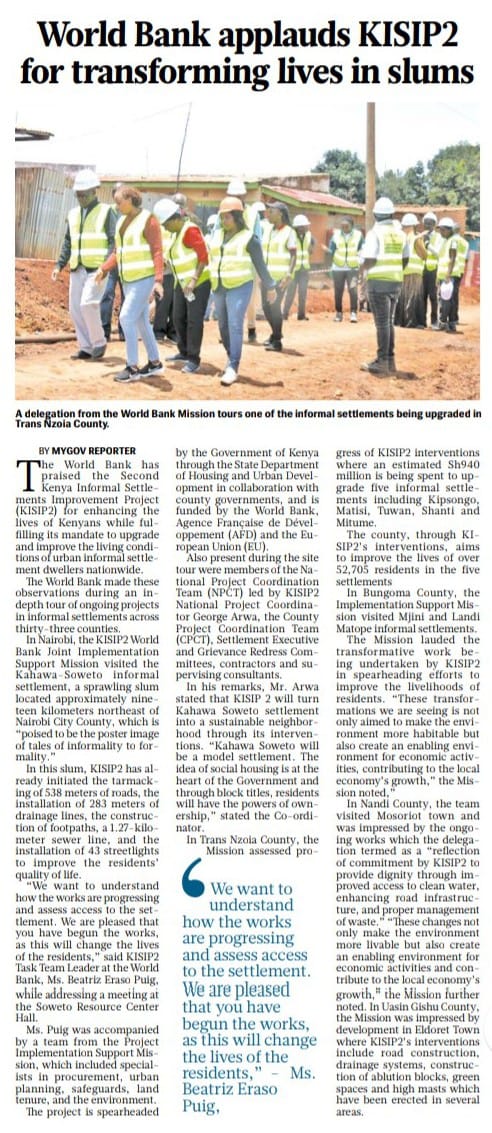 Kenya Informal Settlements Improvement Project tweet media