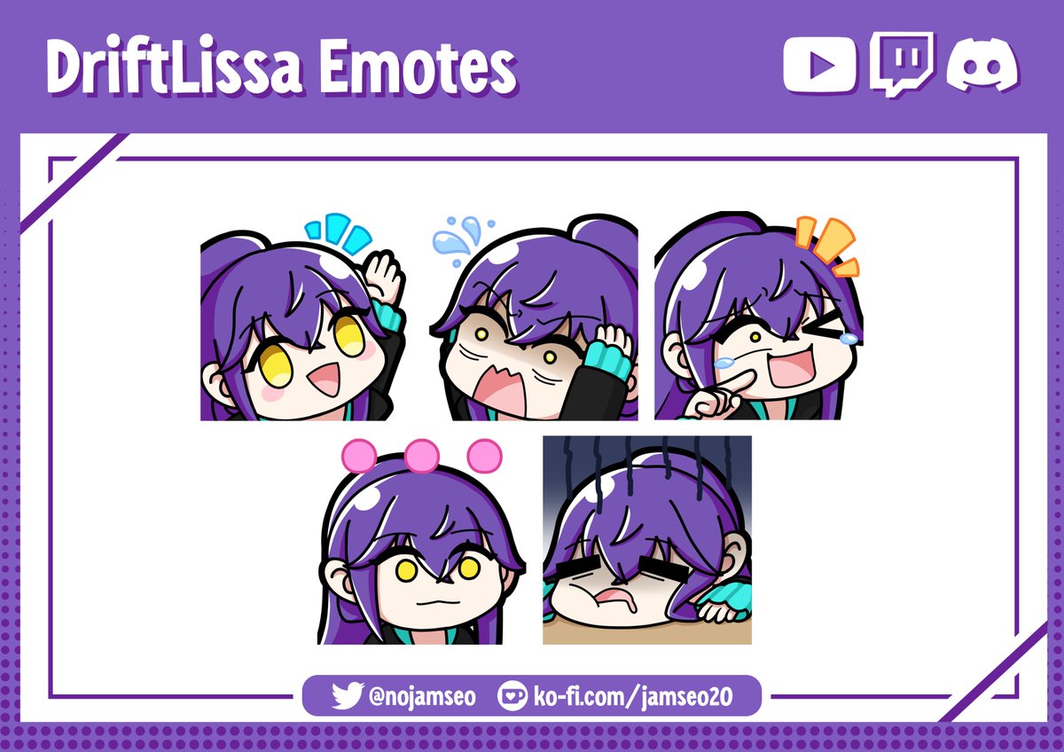 Emotes I made for <a href="/DriftLissa/">Drift 'Lissa 🏎️💨🏳️‍⚧️</a> 💜
Thank you very much for the commission!

#VGen #VGenComm