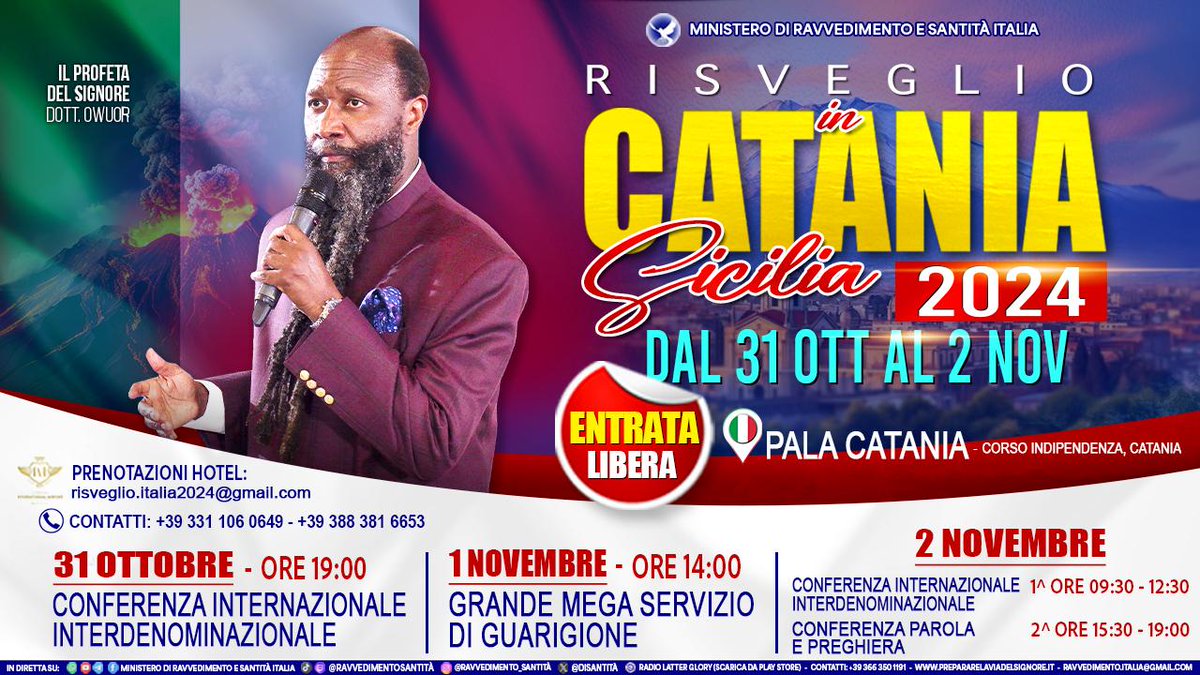silvia_rovatti's tweet photo. Siamo tutti invitati a partecipare a questo importante incontro con il Signore. Non manchiamo la visitazione di Dio attraverso il suo Servo.
“La gloria di questa casa sarà più grande di quella della casa precedente” Aggeo 2:9
#8ottobre
#catania
#corigliano
#rossano
#italia https://t.co/RaO4PClk5B