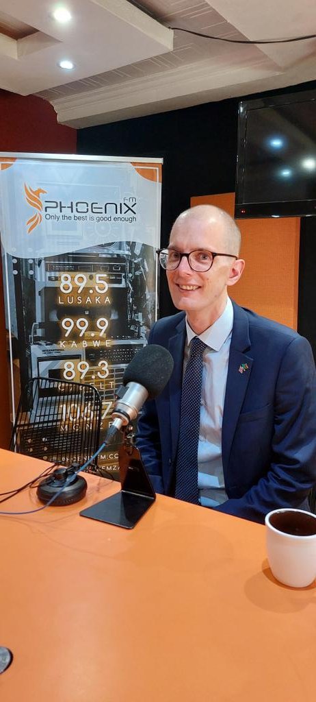 samwaldock's tweet photo. Thanks to @PhoenixFMZambia for inviting me to speak about how @UKinZambia supports jobs through our đżđČđŹđ§ #GreenGrowthCompact
We have delivered K34bn in new investment:
âĄEnergy
đœ Agriculture
âïž Mining
UK firms have created 1000s of quality jobs & are top taxpayers in đżđČ. https://t.co/gqGuuKVNiU