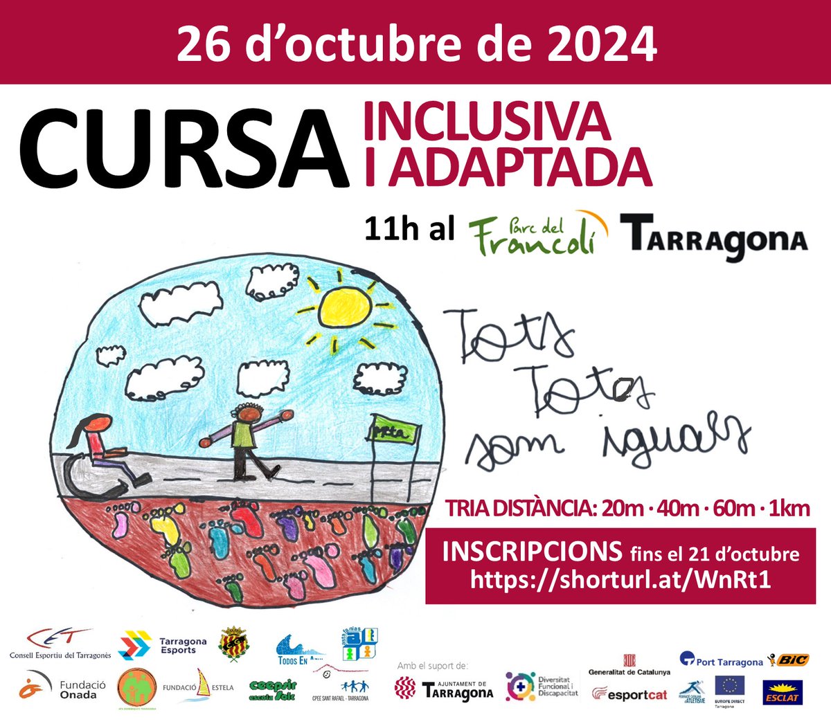 Inscripcions per la cursa inclusiva inadaptada de #Tarragona.
Una cursa per participar i compartir moments tots junts.

…agonesformacio.playoffinformatica.com/activitat/81/I…