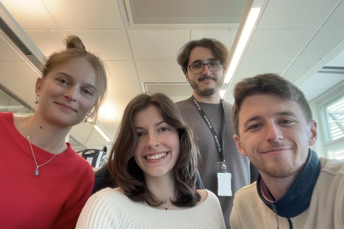 Back at work after a couple of months off for baby n2. Super happy to see these fantastic four 🦸‍♀️🦸‍♂️, but mixed feelings leaving my little shrimp behind🐣.